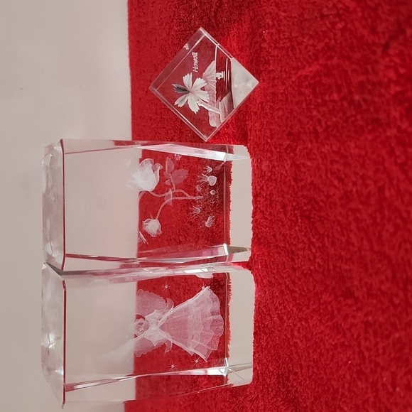 3 piece of 3D Glass paper weights Display. - Picture 2 of 10